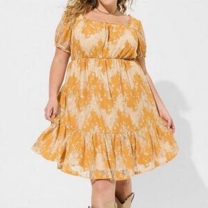 Torrid Mustard Floral Mini Dress